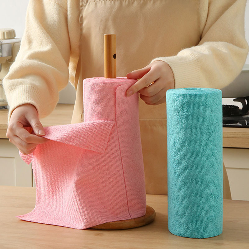 Cloth Pad Reusable - 20pcs/Roll Microfiber Tear-Towel Roll Thickened Dry