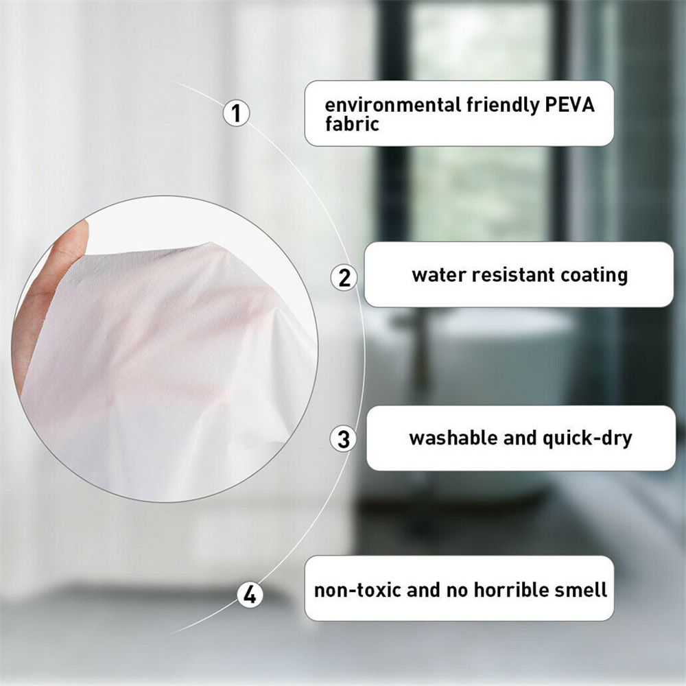 Waterproof Shower Curtain PEVA - đánh giá và giá Sustainable Living Eco Friendly